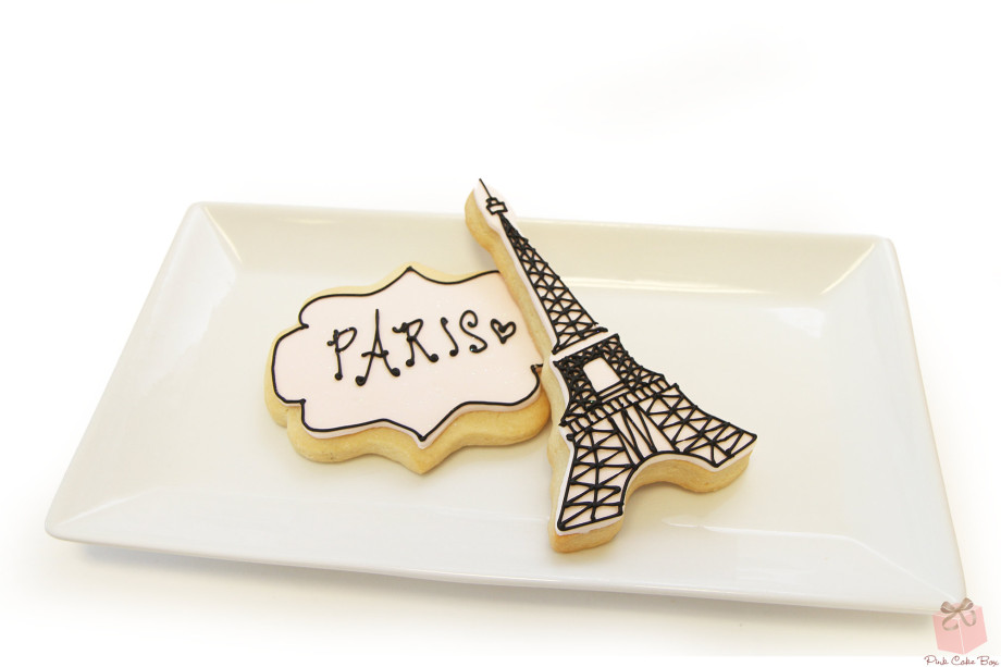 Paris Themed Birthday Cookies
