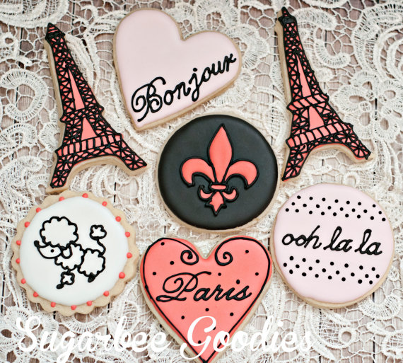 Paris Themed Sugar Cookies