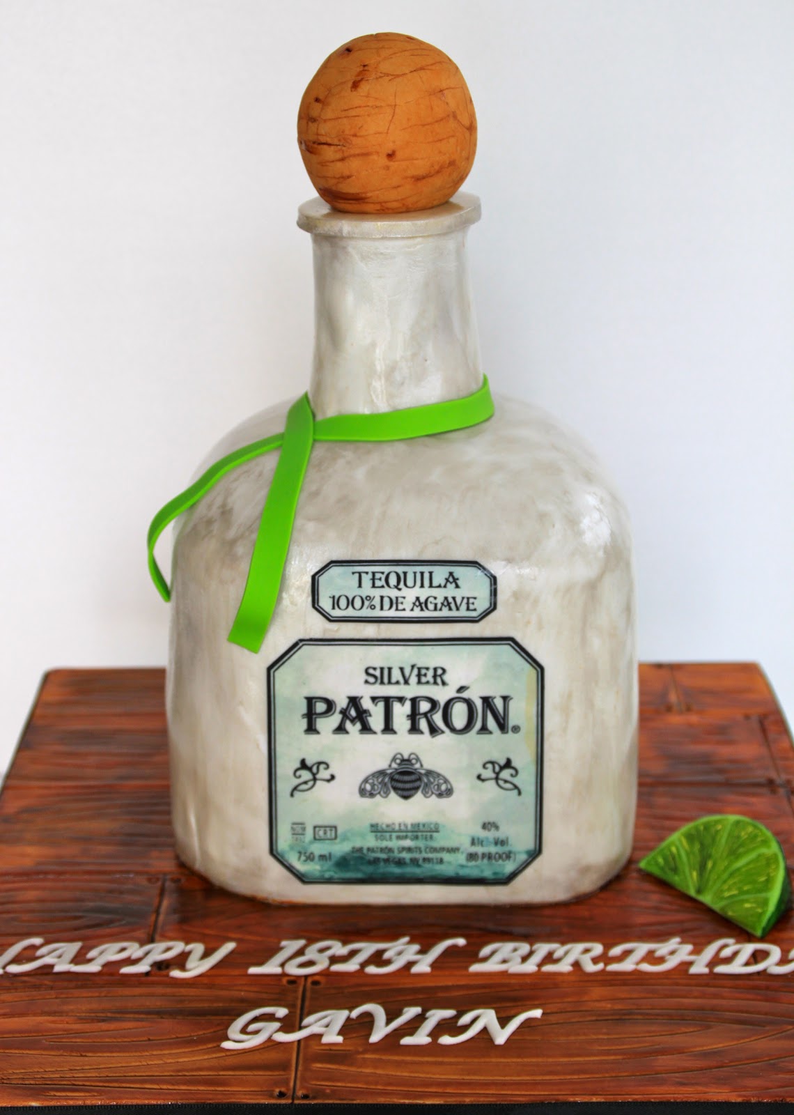 Patron Tequila Bottle Cake