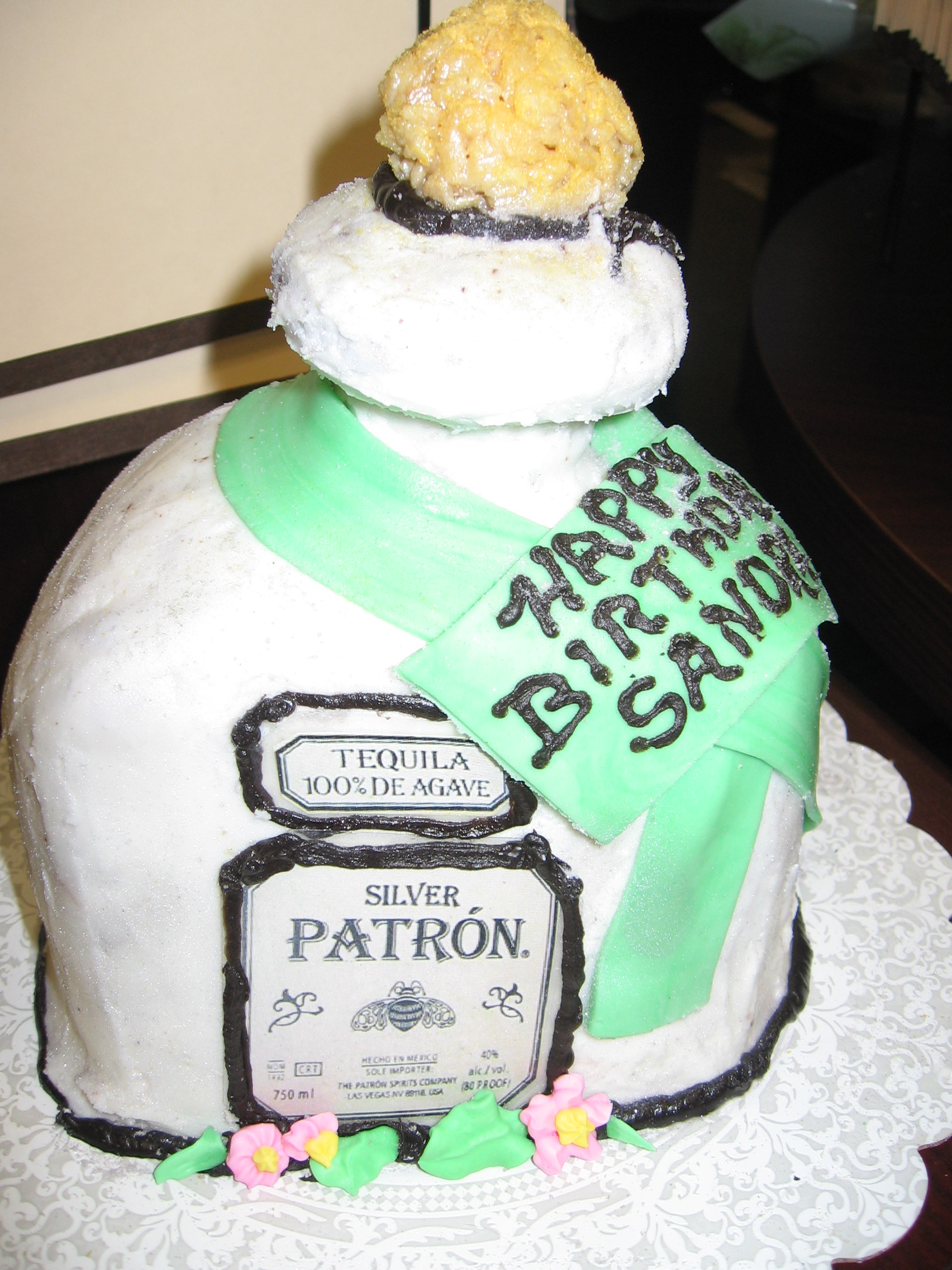 Patron Tequila Bottle Cake