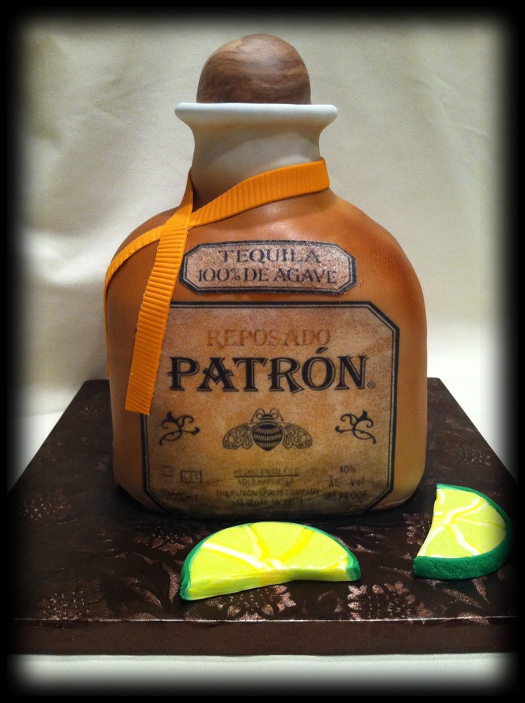 Patron Tequila Bottle Cake