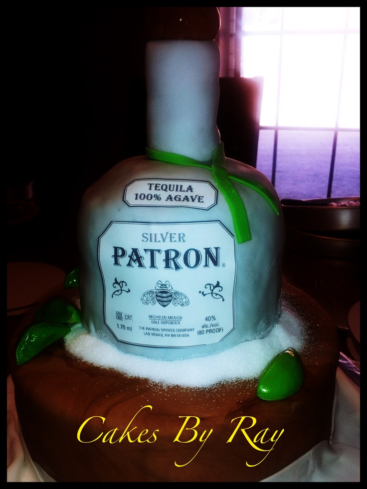 Patron Tequila Bottle Cake