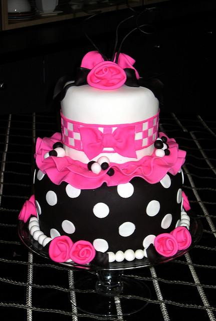 Pink and Black Cake