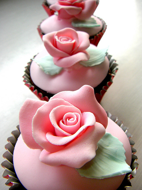 Pink Rose Cupcakes