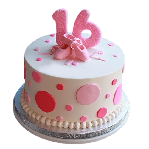 Pink Sweet 16 Simple Birthday Cakes