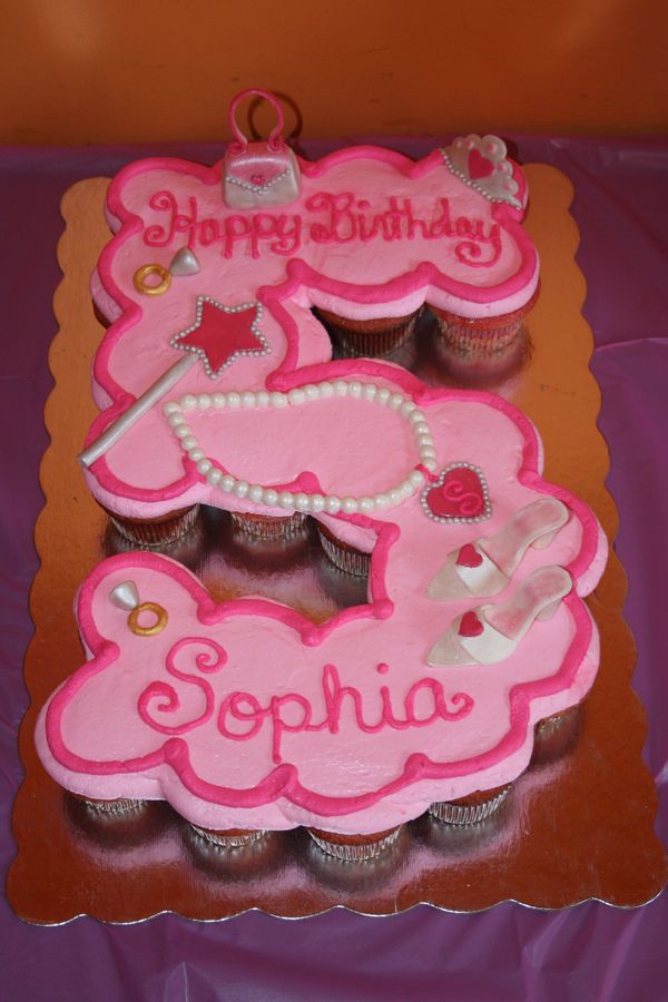 Princess Cupcake Birthday Cake Princess Cupcake Birthday Cake