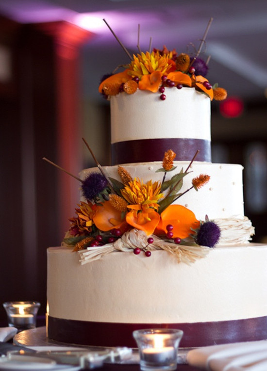 Purple Orange Fall Wedding