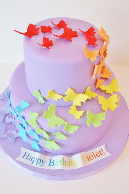 Rainbow Birthday Cake Butterflies