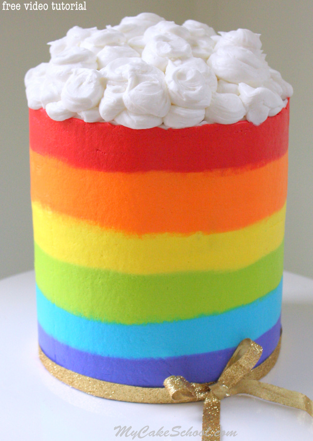 Rainbow Cake with Buttercream Rainbow Cake with Buttercream