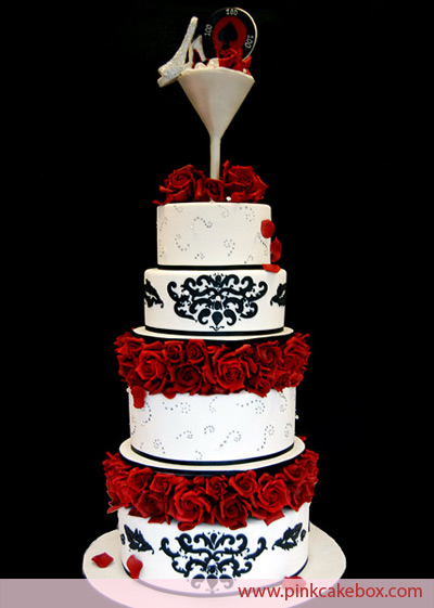 Red Black and Silver Wedding Cakes Red Black and Silver Wedding Cakes