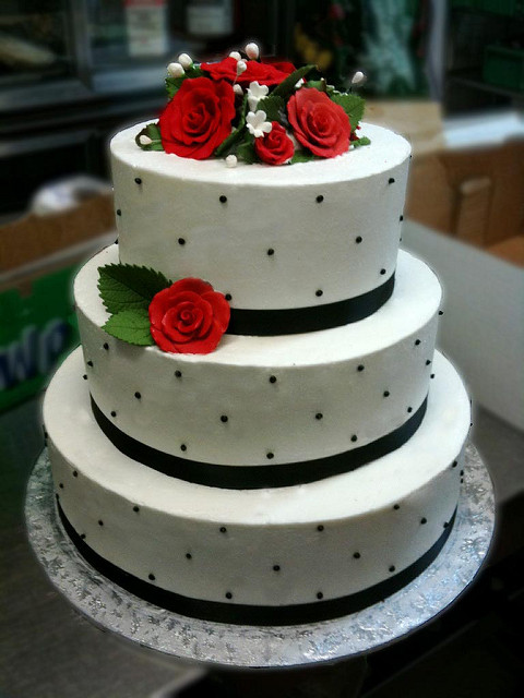 Red White and Black Wedding Cake