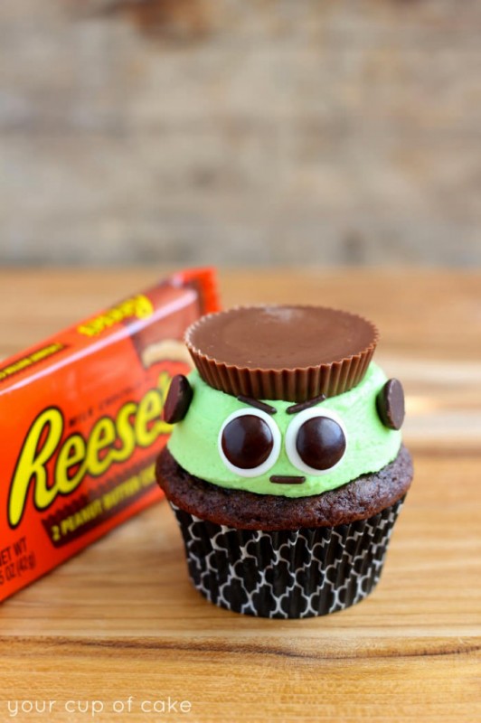 Reese's Halloween Cupcakes Frankenstein