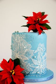 Royal Icing Brush Embroidery Cake