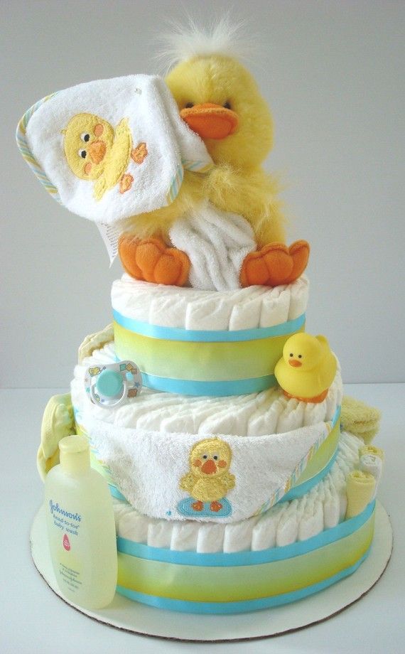 Rubber Ducky Baby Shower Diaper Cake