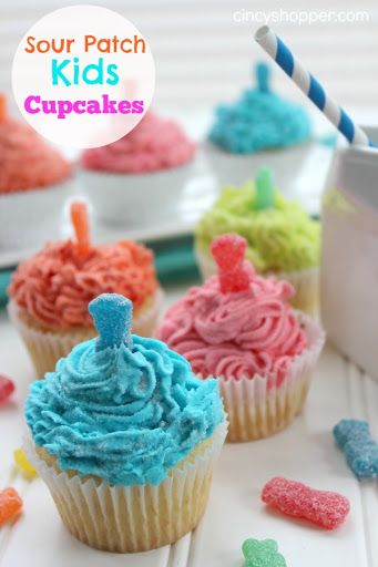 Sour Patch Kid Cupcakes