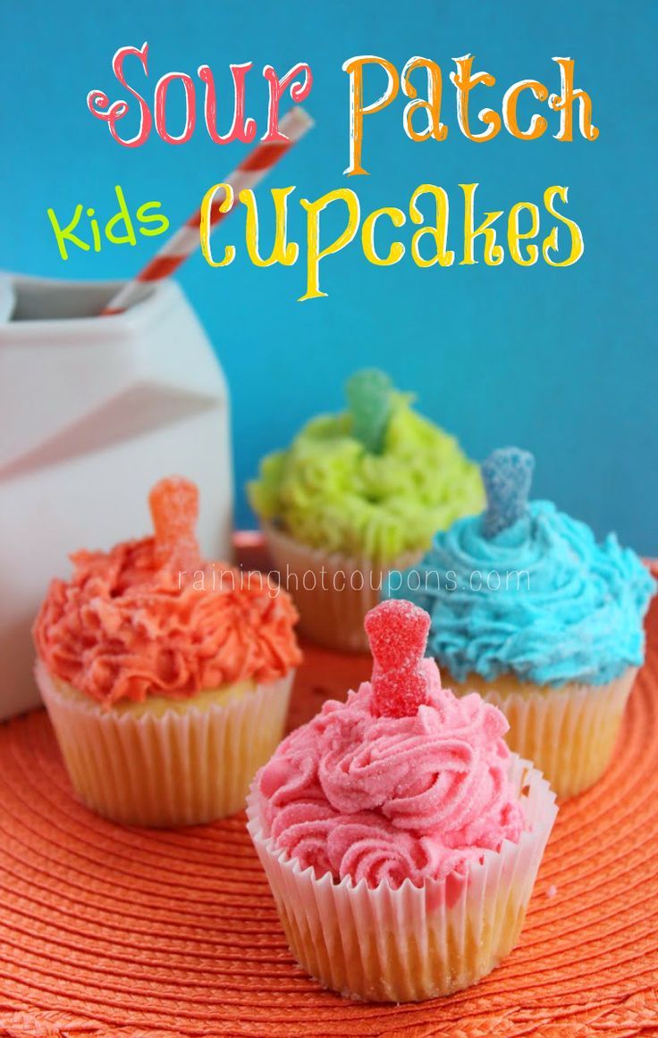 Sour Patch Kid Cupcakes