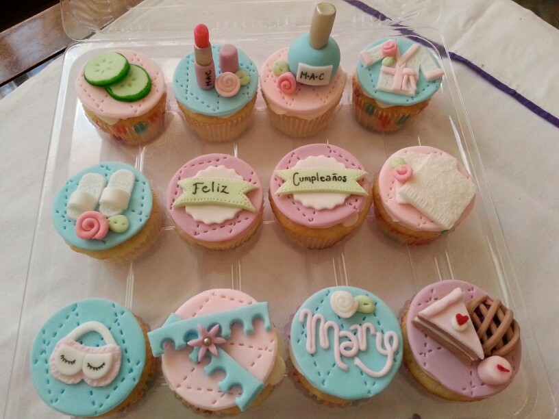 Spa Birthday Party Cupcakes