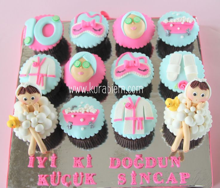 Spa Birthday Party Cupcakes