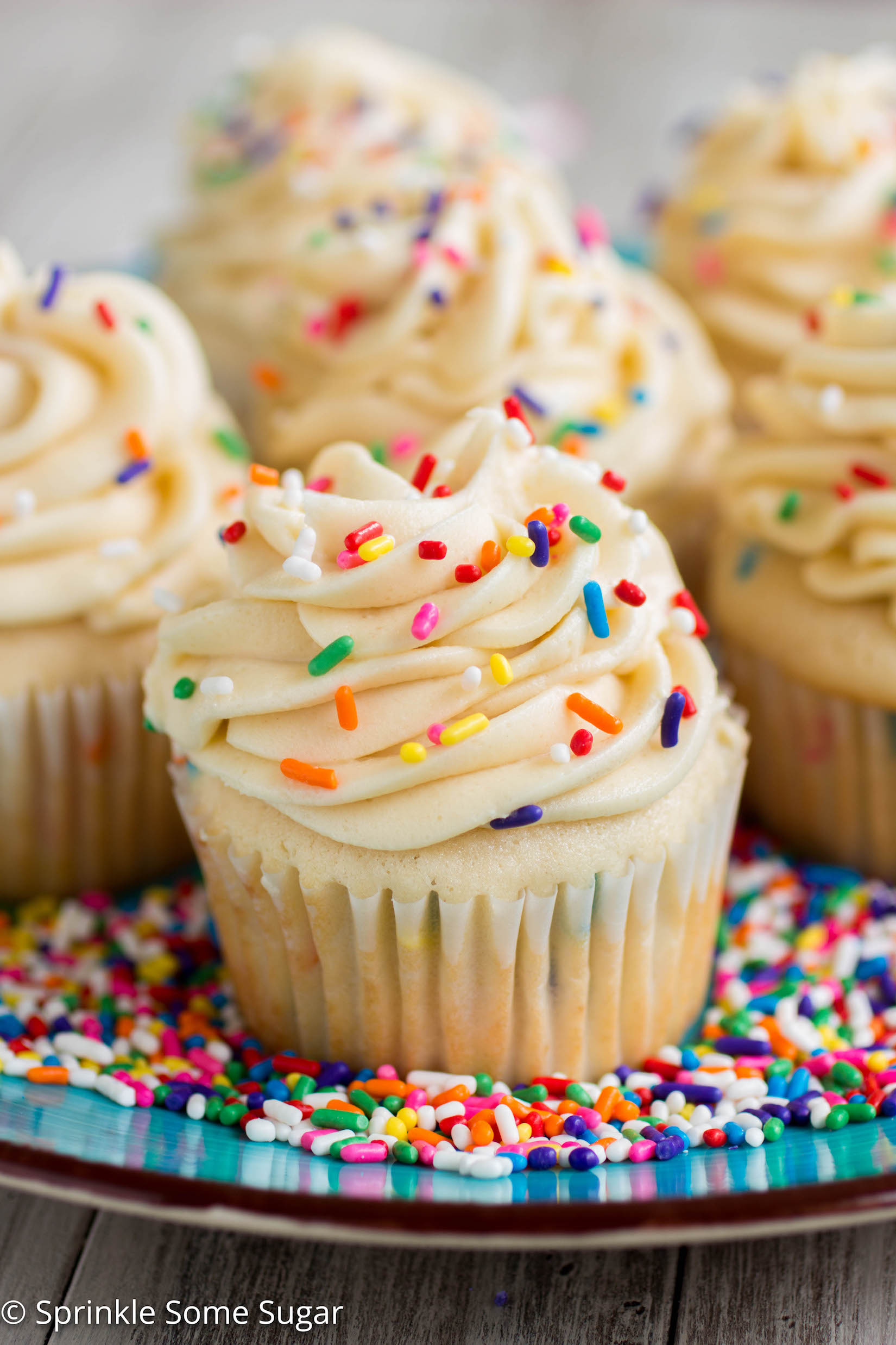 Sprinkle Cake with Vanilla Frosting