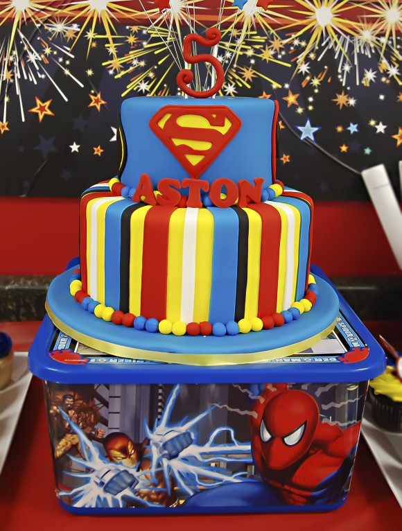 Superhero Birthday Party Cake