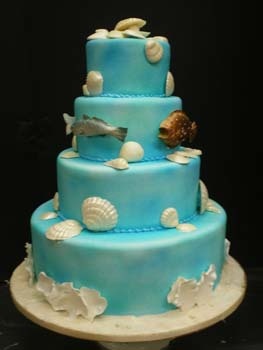 Under the Sea Theme Wedding Cake