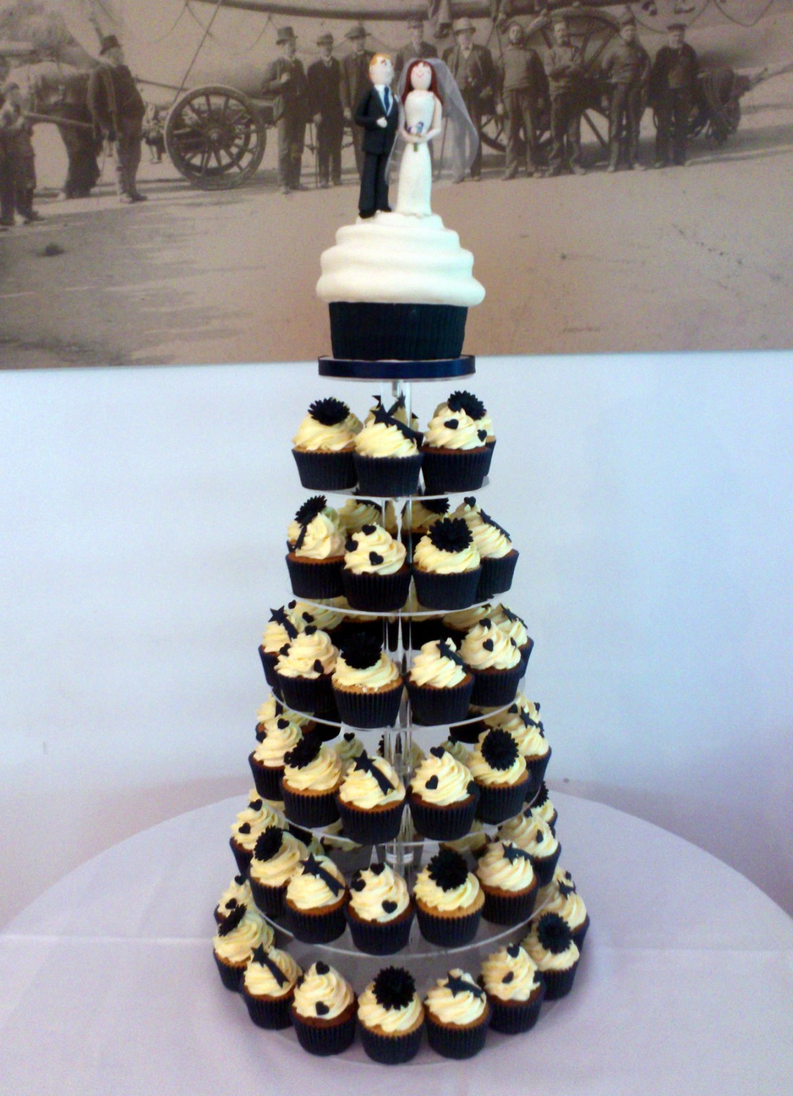 Wedding Cake and Cupcake Tower