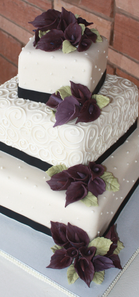 Wedding Cake with Calla Lilies