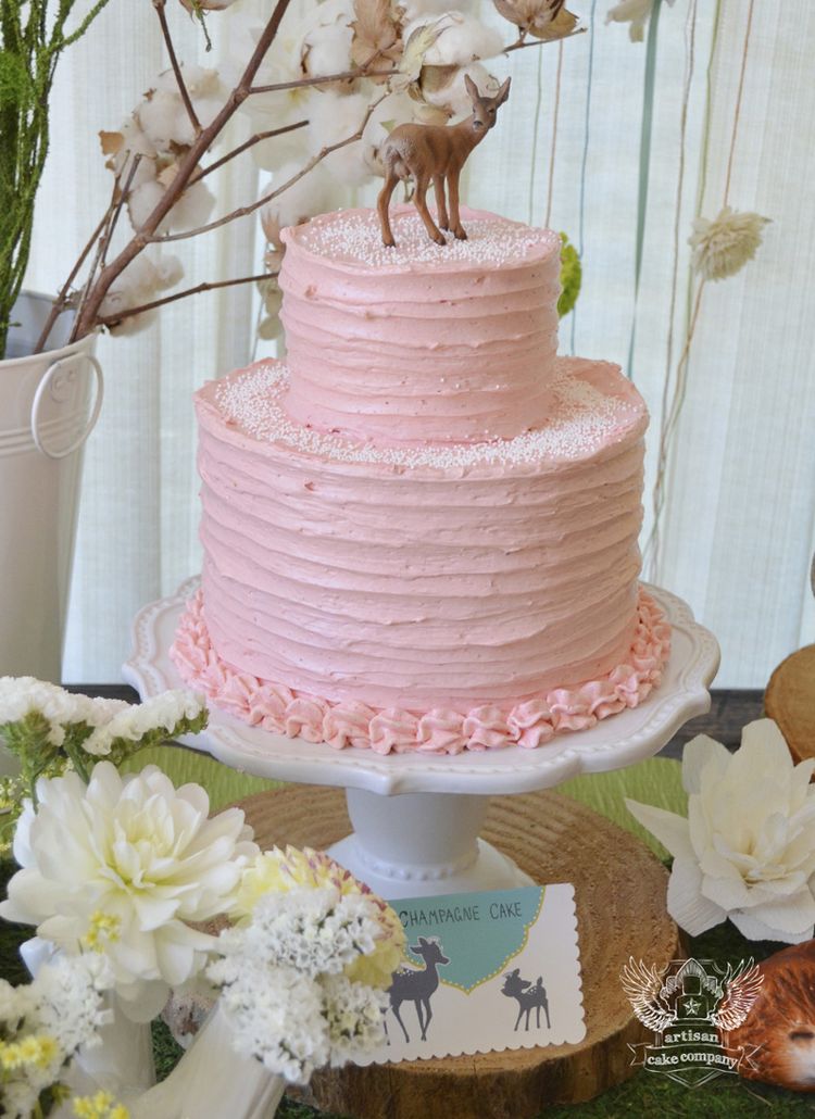 Woodland Baby Shower Cake Pink