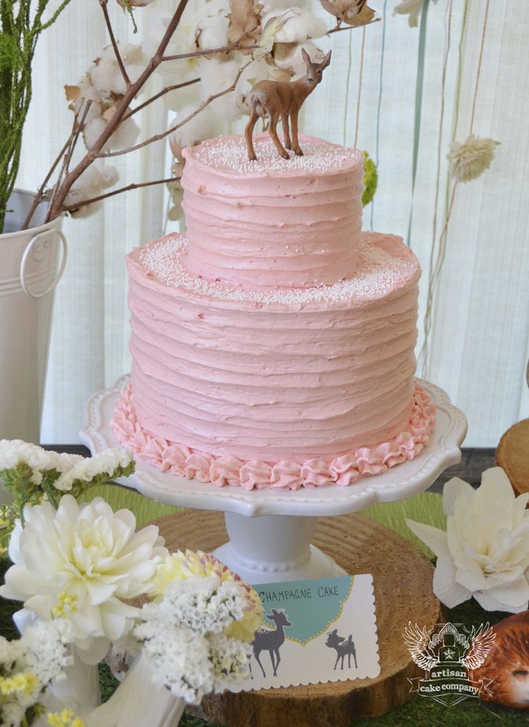 Woodland Baby Shower Cake Pink Woodland Baby Shower Cake Pink