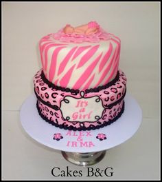 Zebra Print Baby Shower Cake