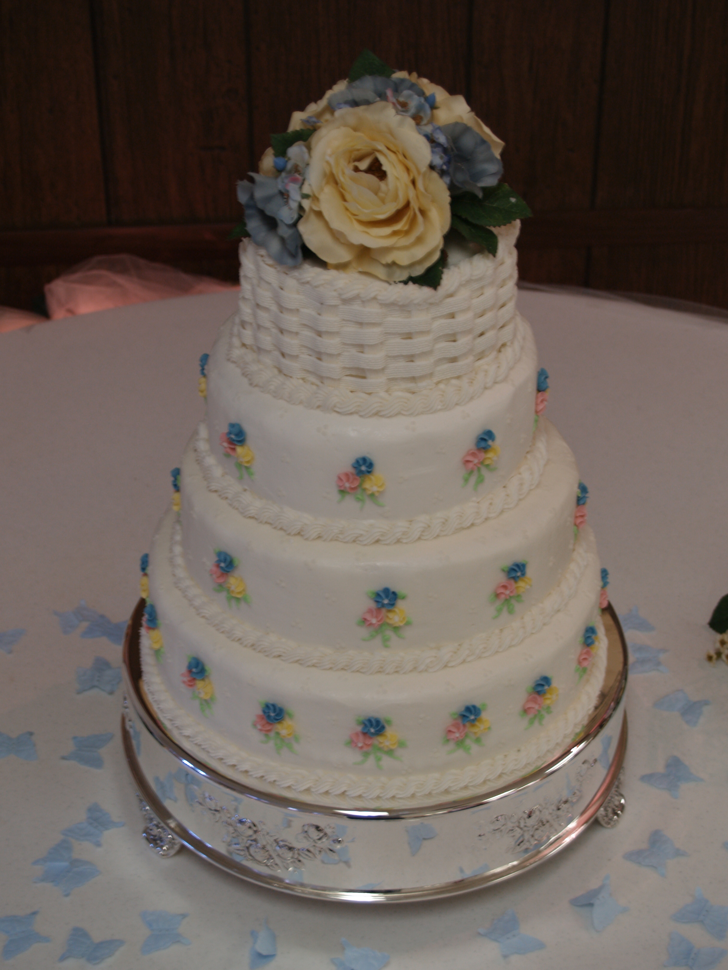 4 Tier Basketweave Wedding Cake
