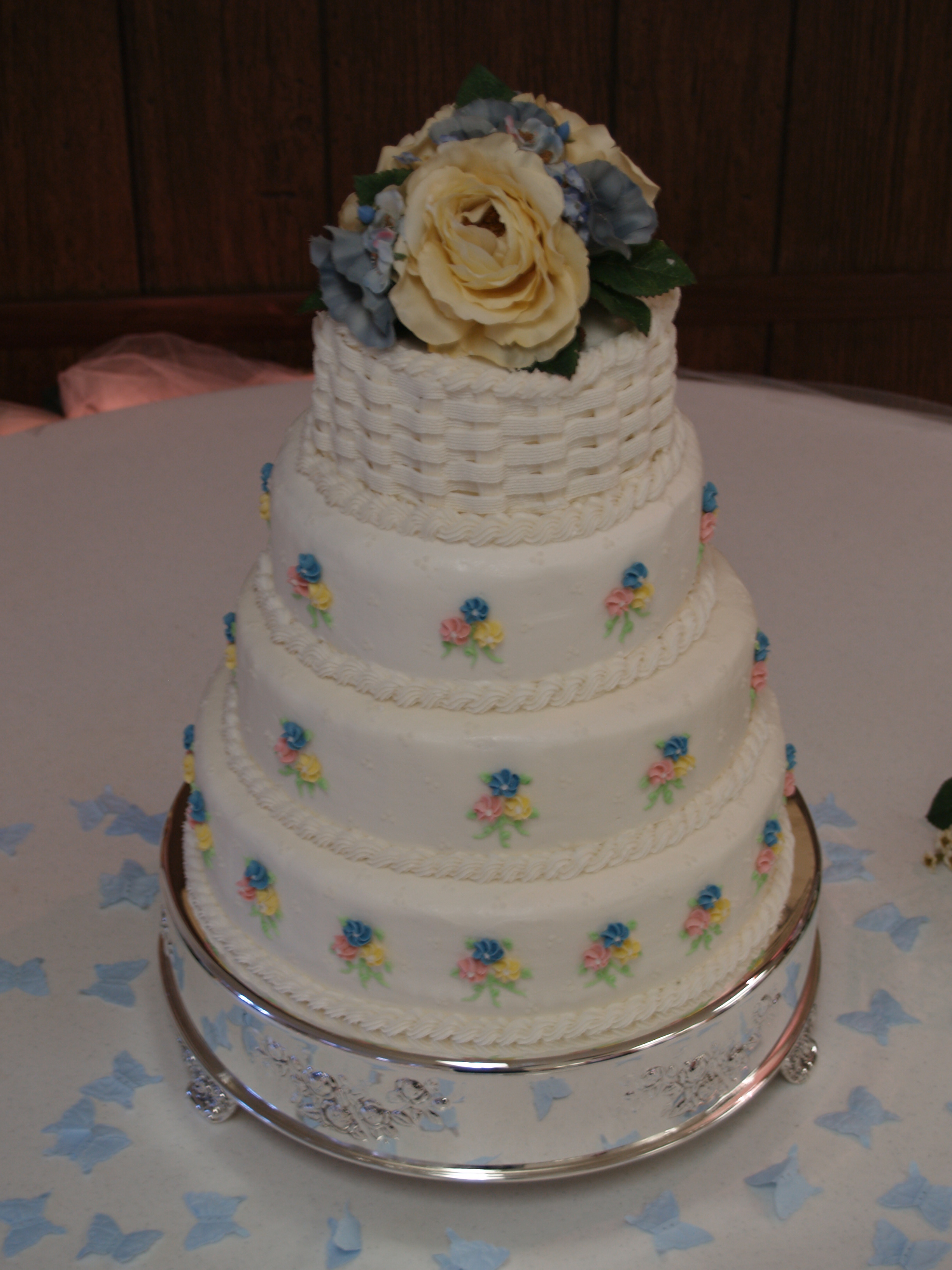 4 Tier Basketweave Wedding Cake 4 Tier Basketweave Wedding Cake