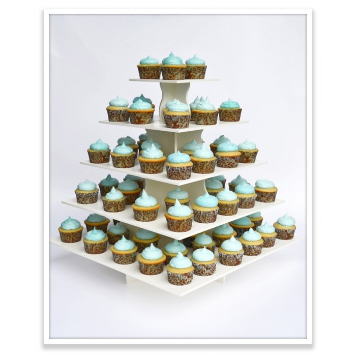 5 Tier Square Cupcake Tower