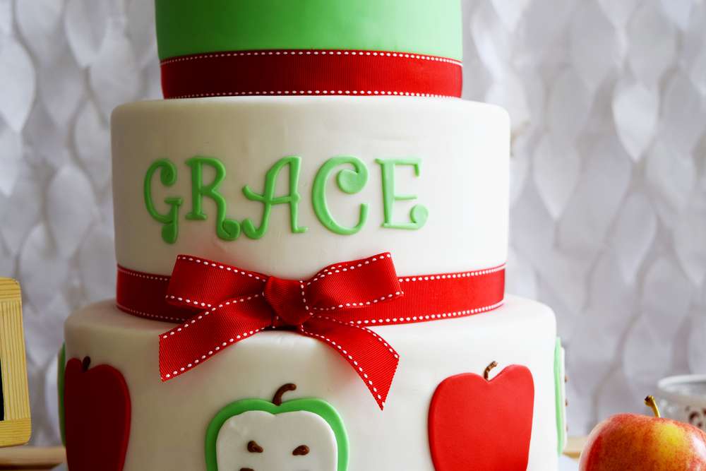 Apple Themed Birthday Cake