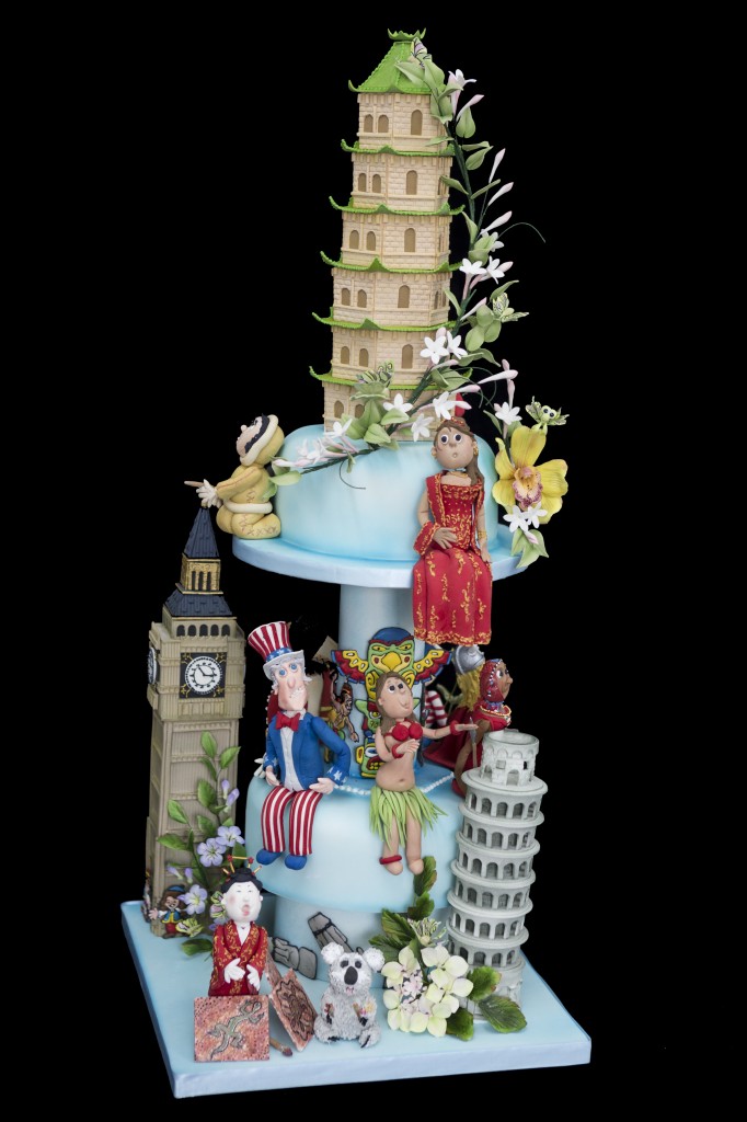 Around the World Wedding Cake