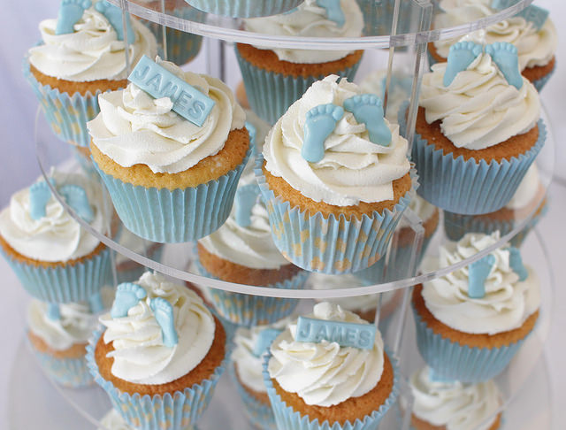 Baby Boy Christening Cupcakes