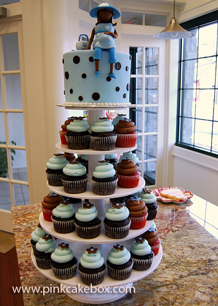 Baby Boy Shower Cupcake Tower Cake