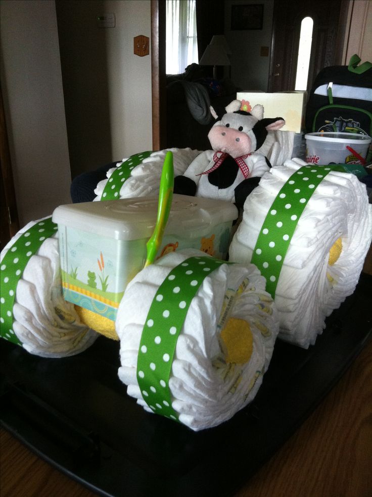 13 Photos of Tractor Diaper Cakes For Baby Boy