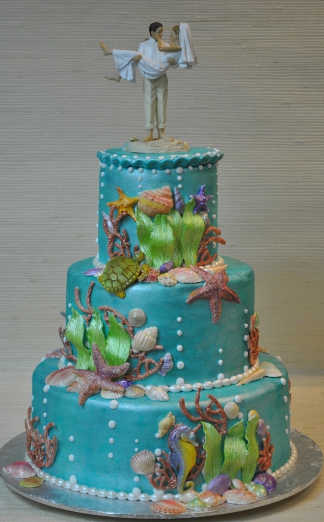 Beach Theme Wedding Cakes Fondant Beach Theme Wedding Cakes Fondant