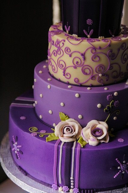 Beautiful Purple Wedding Cake Beautiful Purple Wedding Cake