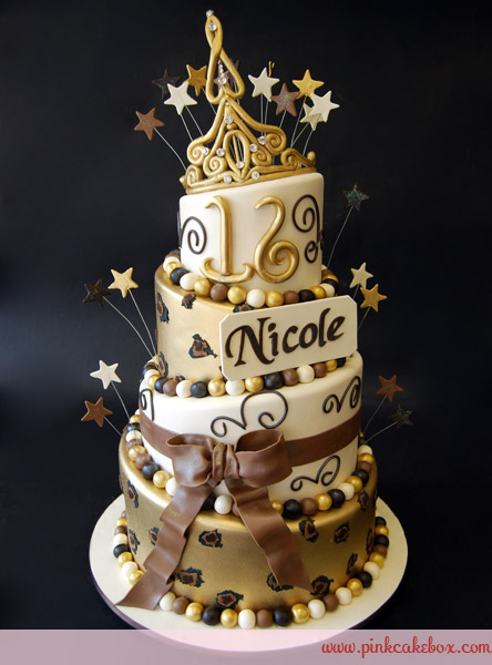 Black and Gold Sweet 16 Cakes