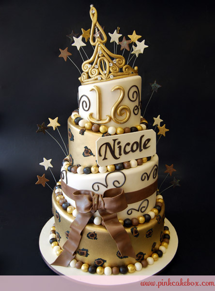 Black and Gold Sweet 16 Cakes Black and Gold Sweet 16 Cakes