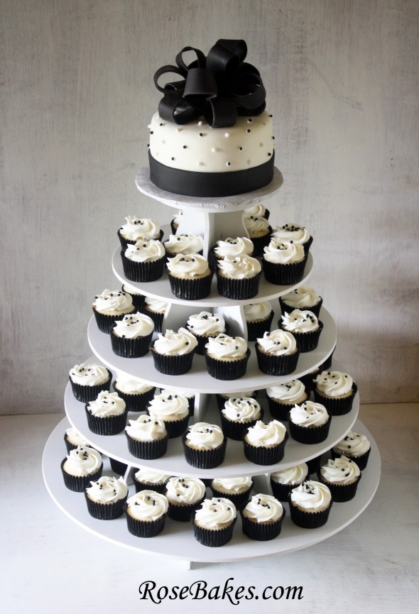 Black and White Wedding Cupcakes