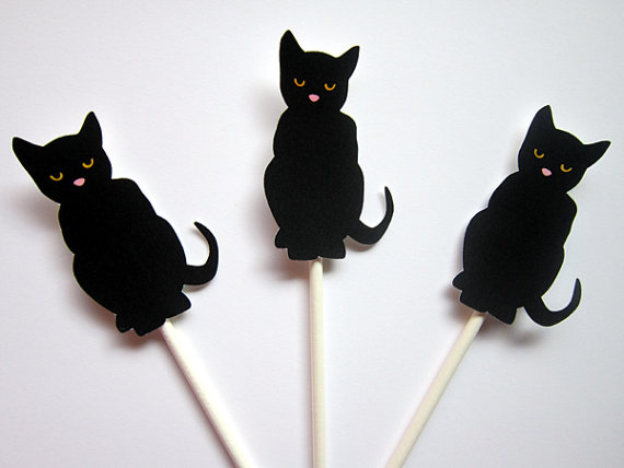 Black Cat Cupcake Toppers