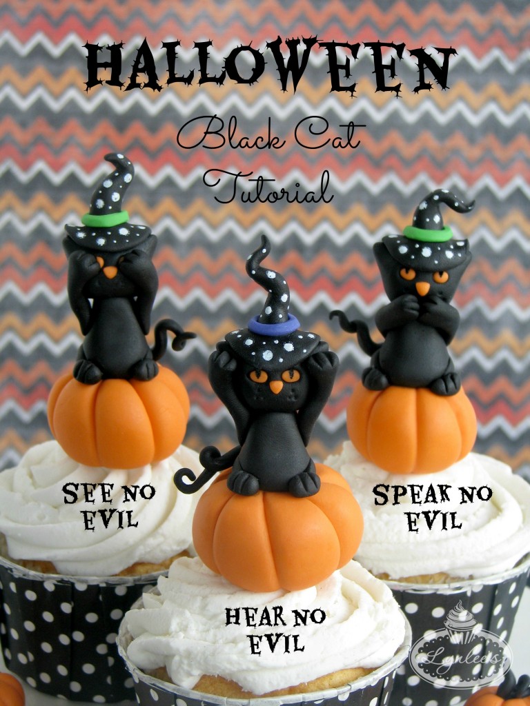 Black Cat Halloween Cupcakes