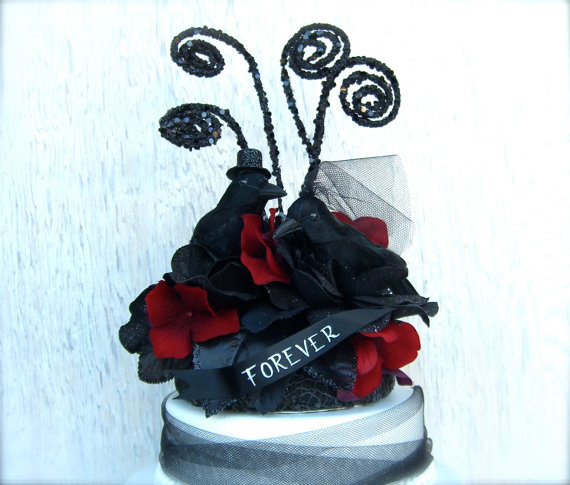 Black Wedding Cake Toppers