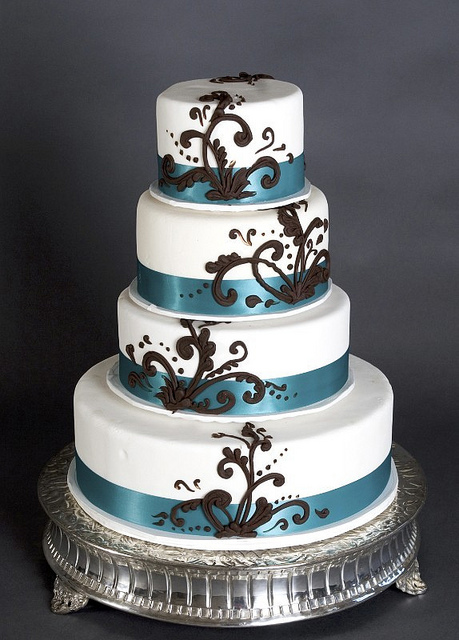 Blue and Brown Wedding Cake Blue and Brown Wedding Cake