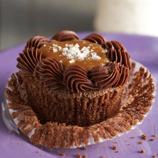 Bourbon Caramel Chocolate Cupcakes