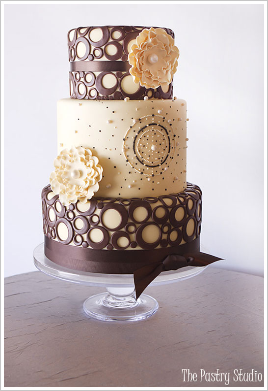 Brown and Yellow Wedding Cake