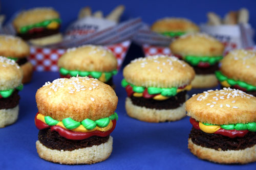 Brownie Cupcake Burgers